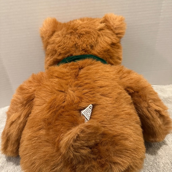 1987 Vintage GUND JC PENNY Teddy Bear - Green Ribbon Plush - 22" Tall - Gold Tag - Picture 7 of 10